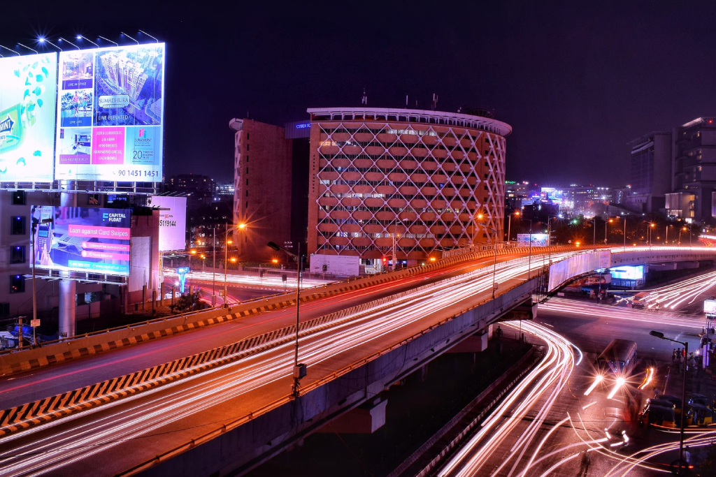 Hyderabad landmark context: Cyber Towers, HITEC City — Moosi Web roundup photography