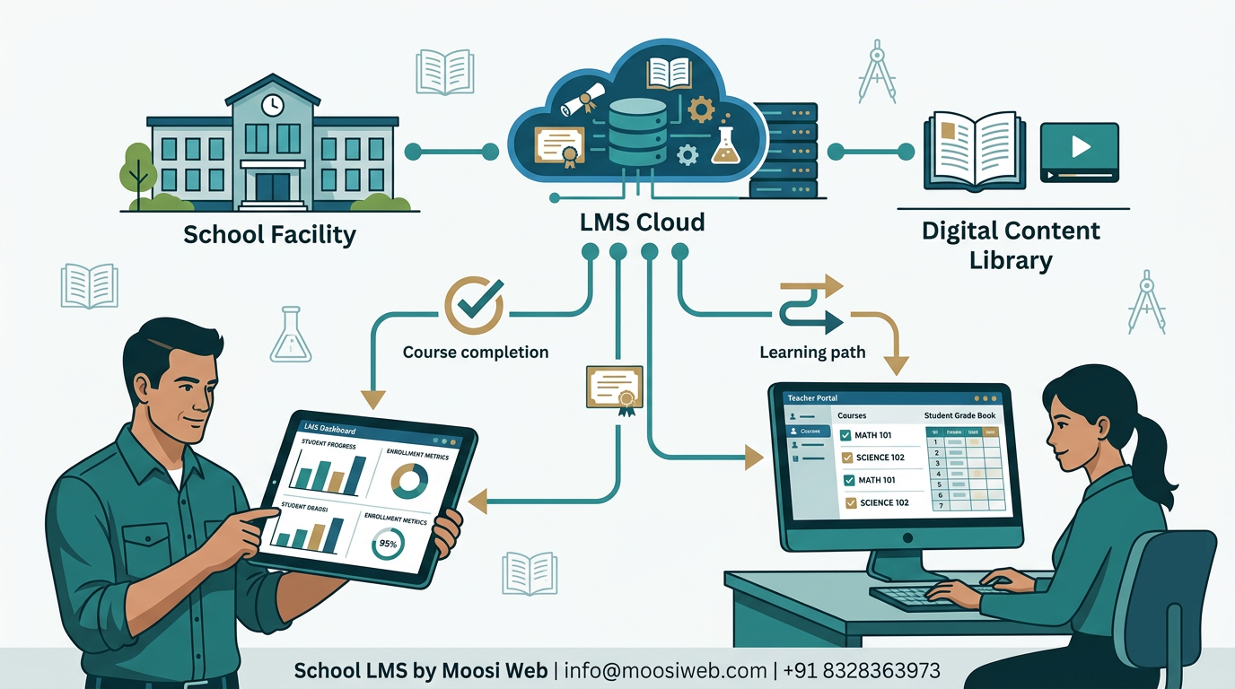 School LMS with Parent Portal and Attendance Signals — case study